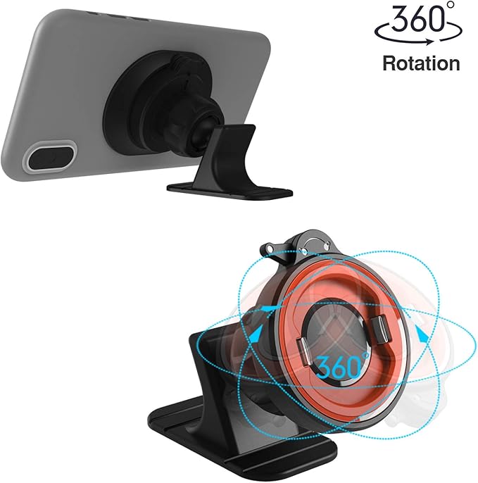 Car Phone Mount Without Magnetic, Stick On Dashboard 360° Rotatable Universal Cell Phone Holder with Ultra-Lock Quick Mount Strongest Adhesive Compatible with iPhone/Google 【Series C - 1st Gen】