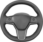 MEWANT Hand Stitched Steering Wheel Cover for Tesla Model 3 2017-2023 / Model Y 2020-2023 Accessories