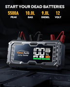 YaberAuto Car Battery Jump Starter 5500A Portable Car Jump Starter Battery Pack (10.0L Gas/9.0L Diesel), 12V Car Battery