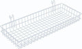 Kaforise Hanging Basket for Wire Wall Grid Panel, Multi-function Wall Storage and Display Basket, Large Size, White