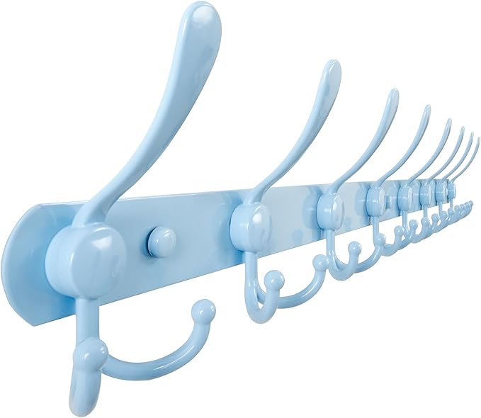 Dseap Coat Rack Wall Mount - 29.5” Long 8-Tri-Hooks Heavy Duty Coat Hanger Rail Wall Hooks for Hanging Coats Hats Clothing Cl