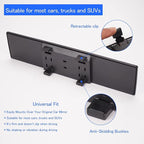 Broadway Car Rear View Mirror HD Anti Glare Universal 12 Inch large Field of View Panoramic Rearview Mirror with Wide Angle Blue Tint for Car SUV and Truck