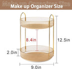 shuang qing Rotating Makeup Organizer for Vanity, High-Capacity Skincare Clear Make Up Storage Perfume Organizers Cosmetic Dr