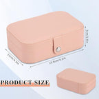 Travel Jewelry Box, PU leather Small Jewelry Organizer For Female Girls, double layer portable mini travel case for storing e