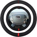 Suede Steering Wheel Cover,Compatible with Toyota Prius C V Plug-ln 86 Suede Leather Sport Non-Slip Wheel Cover Car Interior Accessories 14-14 1/4 inch for Man and Women