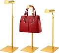 Purse Display Stand 3PCS Handbag Bag Stand Purse Rack Golden Stainless Steel Hanging Hook Stands Vendors Tabletop Adjustable 