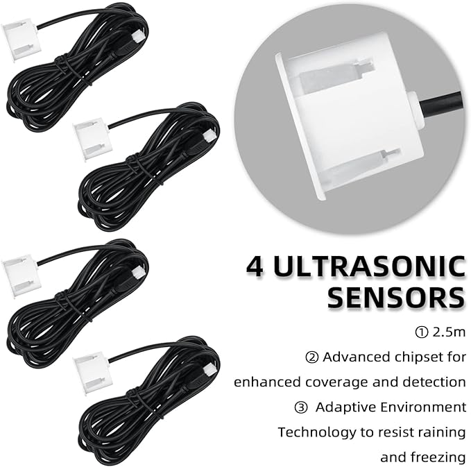 LCD Parking Sensor Kit - Displays Data on Original Screen, Easy Rear Installation, Compatible with All Camera Formats (AHD, C