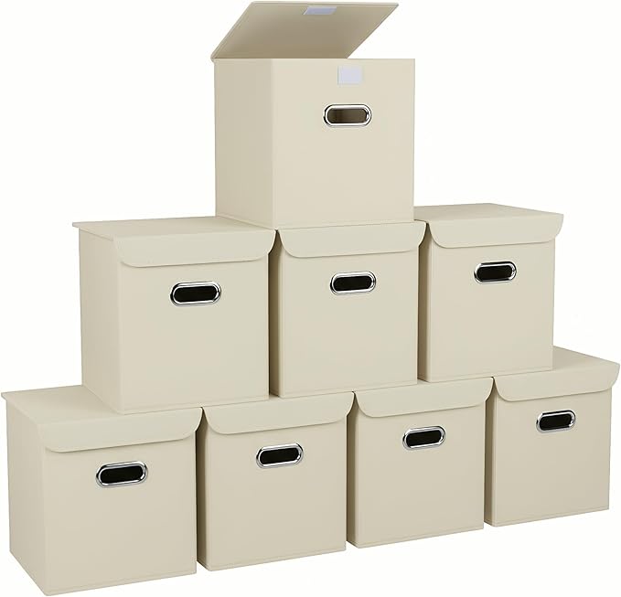 Closet Organizers Fabric Storage Bins With Lids Collapsible Cube Storage Organizer Basket With Handles,Storage Boxes for Clot