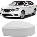 Moonlinks Compatible with Nissan Sentra 2013 2014 2015 2016 2017 2018 2019 Left Side Mirror Cover Replacement, White Primer Left Driver Side Door Rearview Mirror Cap Trim