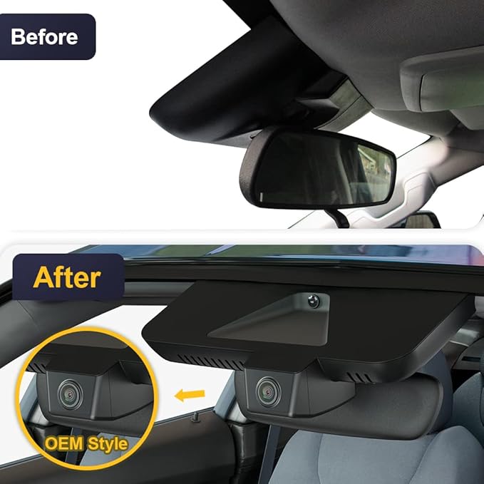 Fitcamx Front 2K+Rear 1080P Dash Cam Adapts for Toyota Tundra 2022-2026 Hybrid & Sequoia 2023-2026 (Gen3), OEM Style, Dual HD