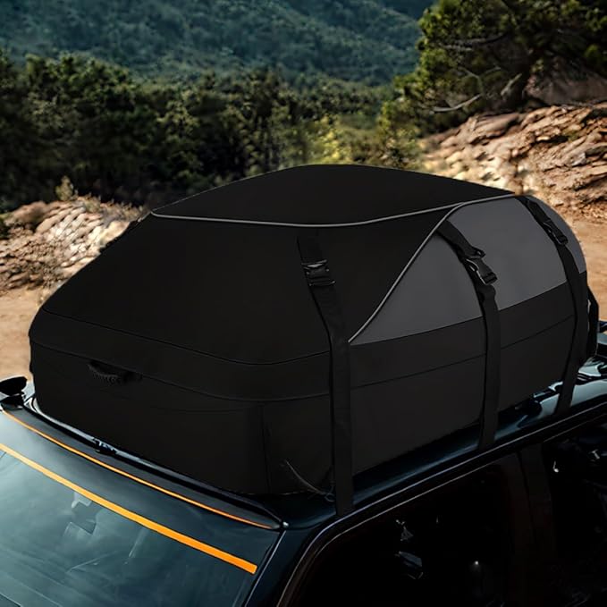 Car Roof Rack Luggage Bag, Car Rooftop Cargo Carrier, Roof Bag Waterproof Vehicle Soft-Shell Roof Luggage, with Lacing Strap, Safety Hook (130 * 100 * 45cm)
