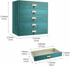 Small Wooden Drawers Rustic Desk Organizers and Accessories Wooden Storage Box with Drawers Desktop Storage Library Card Cata