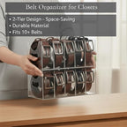 4-Pack Belt storage Organizer for Closet with Removable Dividers - 5 Compartments & Handles Drawer organization and storage f