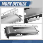 Auto Dynasty Rear Bumper End Caps Cover Compatible with 2015-2020 Ford F-150, Passenger Right Side, with Parking Sensor Holes, Polished Chrome