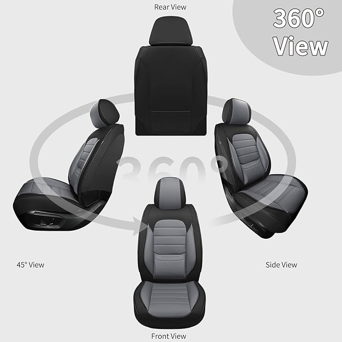 Car Seat Covers Front Seats, 2Pcs Universal Faux Leather Front Seat Covers for Cars, Waterproof Automotive Seat Covers Breath