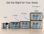 Kuject XXX-Large Shoe Storage Boxes Organizers Clear Plastic Stackable 12 Pack, Shoe Rack & Holder Substitute, Sneaker Contai