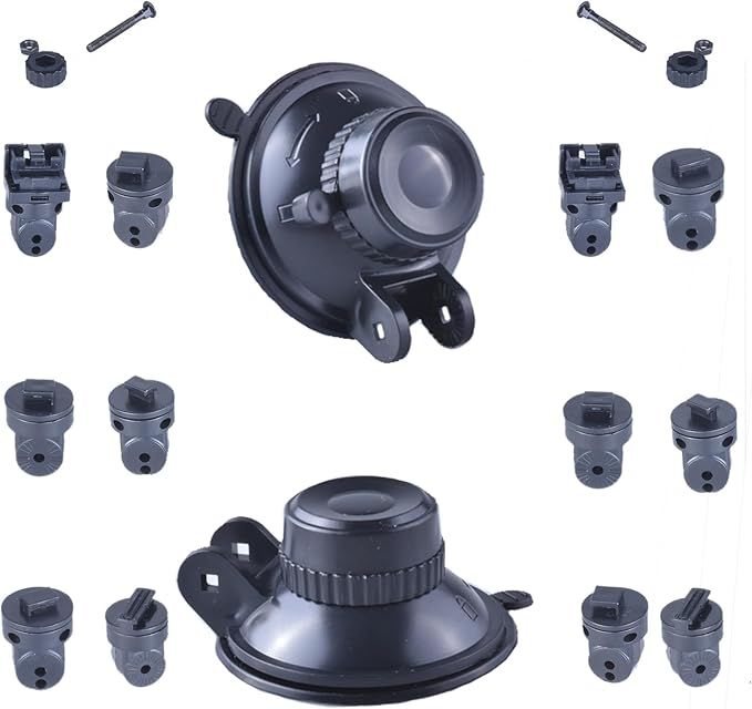 [2 Packs] Vykyntow Suction Cup Dash Cam Mount Holder with 6pcs 360 Rotating Joints for Apeman Ssontong Biuone iZEEKER HaHoco and Most Other Car Dash Cameras