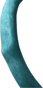 Quick Install Sporty Lake Blue Suede Steering Wheel Cover Universal fit Any 14 ½ to 15 inches Car SUV Pickup Azure Blue Cerulean Cyan