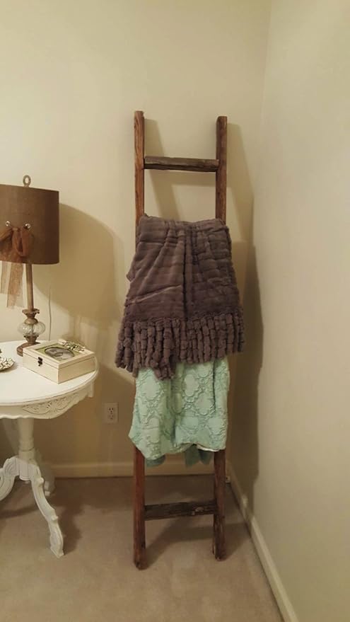 BARNWOODUSA Rustic Decorative Ladder - 100% Upcycled Wood (72" x 12" x 1.5", Weathered Gray)