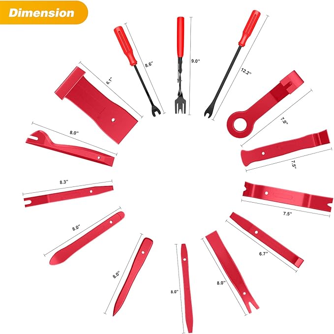 GOOACC 102Pcs Trim Removal Tool, Auto Terminal Removal Tool, Auto Clip Pliers Stereo Removal Tools, Car Upholstery Repair Pry