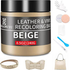 Leather Recoloring Balm,8.5oz Leather Color Restorer,Beige Leather Repair kit for Furniture and Car Interior,Leather Couch Sc