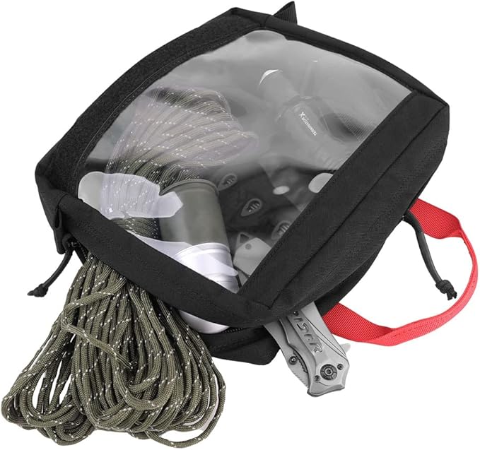 KRYDEX Clear Top Insert Bag with Hook Panel Tactical Packing Cube Travel Organizer Bag (Large)