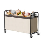 StorageWorks Toy Box with Wheels for Kids, 135L Large Toy Storage Chest and Organizer, 23" Metal Toybox with 360° Swivel Whee