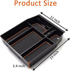 Center Console Organizer Tray for Ford F150 2021 2022 2023 2024 Accessories Interior Secondary Storage Armrest Box Insert Hidden Cubby Drawer (Full Console w/Bucket Seats ONLY) (Orange Trim)