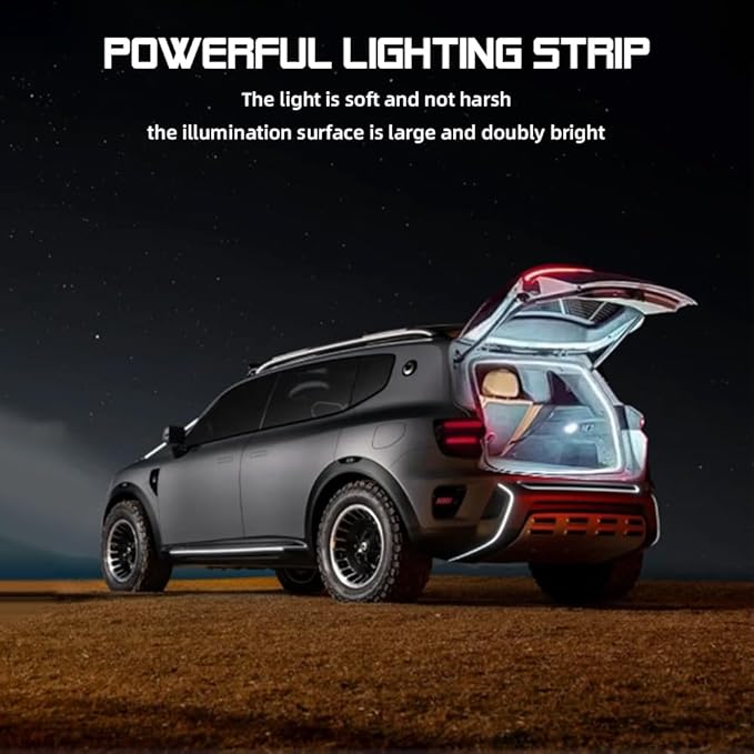 Car LED Strip Light For Trunk, 158Inch IP67 Silicone Waterproof Neon Light Strip Embedded, Flexible Cutting Universal Auto Interior Lights(White)