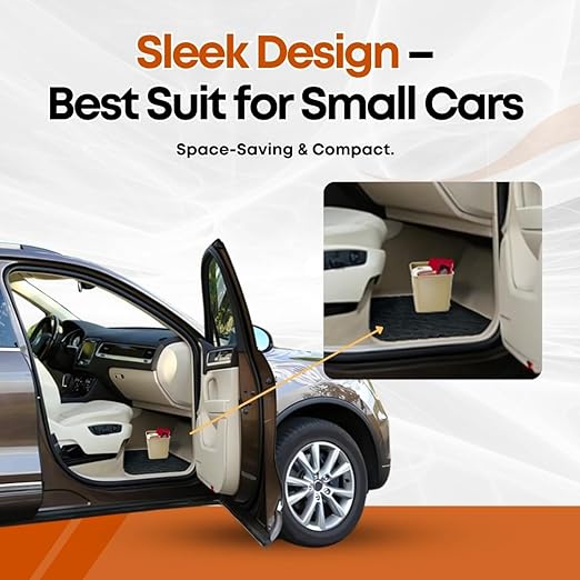 Car Trash Can Waterproof Vehicle Garbage Bin, Leakproof Anti Slip Floor Mat Clip Trash Bag Holder for Car, Truck, SUV, Van Portable Auto Trash Container with Stability Clips (Mocha, Small)