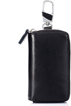 Large Leather Key Case Wallet with 12 Hooks & 1 Keychain/Ring for Men or Women