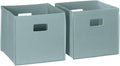 RiverRidge Kids 2pc Fabric Collapsible Storage Cube Organizers with Handles for Playroom Organization - Sea Green