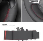 MEWANT Hand Stitch Car Steering Wheel Protector Wrap Cover for Chevrolet Camaro 2017-2022 Steering Wheel Accessories