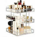 Hersoo 360 Degree Rotation Cosmetic Organizer -Premium Makeup Storage with Spin Base,Antique Countertop Cosmetic Storage,Larg