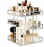 Hersoo 360 Degree Rotation Cosmetic Organizer -Premium Makeup Storage with Spin Base,Antique Countertop Cosmetic Storage,Larg