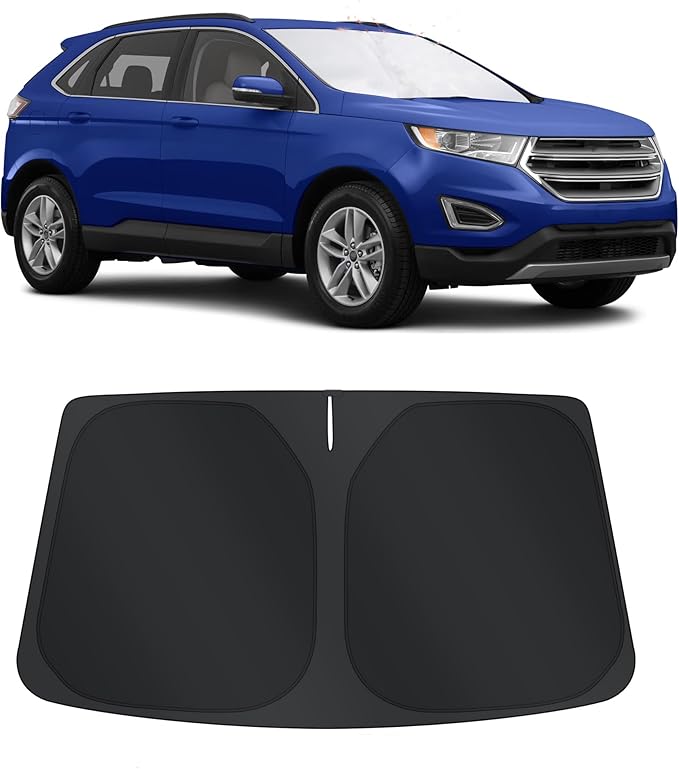 TINGLU Sun Shade for Ford Edge SUV 2015-2024 Accessories Windshield Sun Shade Window Shade UV Rays Protection Sun Visor Cover with Steering Wheel Sunshade Storage Bag