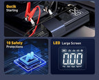 Tire Inflator Portable Air Compressor with Jump Starter - 150PSI & 8000mAh Car Battery Jump Starter with Tire Pressure