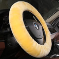 Plush Fuzzy Fluffy Wool Sheepskin Car Steering Wheel Cover for Girls Women Cozy Universal Soft Car Auto 14 1/2-15 1/2inchs (G