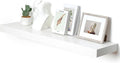 48 Inch White Floating Shelf | 12 Inch Deep Floating Shelves Set of 1 | 48" D x 12" D Rustic Wood Shelves for Wall | Deep Whi