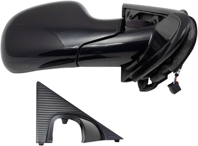 TRQ 2 Piece Driver and Passenger Side Mirror Assembly Set Electric Adjustment Non-Heated No Memory Black Compatible with 2001