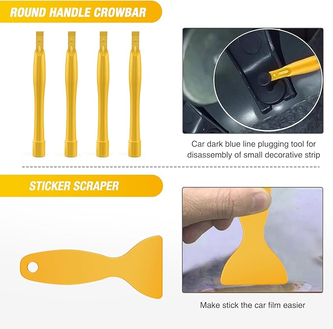 GOOACC 102Pcs Trim Removal Tool, Auto Push Pin Nylon Bumper Retainer Clip Set Fastener Terminal Remover Tool Round Handle Cro