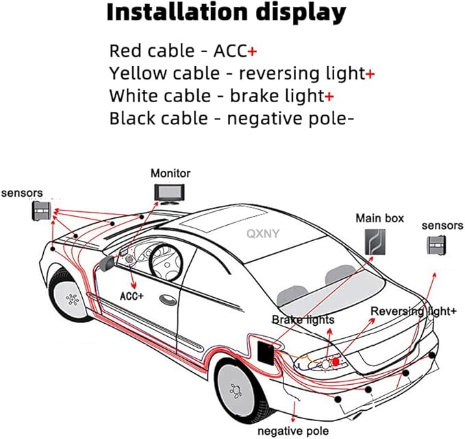 Car Parking Sensors Kit Reverse Radar parktronic System Auto Electronics Vehicle Backup Assistant Reverse 8 Sensor (Matte Bla