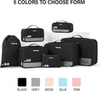 Hanke 7 Set Compression Packing Cubes for Travel, Expandable Large Packing Cubes for Suitcases and Backpack, Luggage Packing 