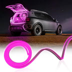 Car LED Strip Light For Trunk, 79Inch IP67 Silicone Waterproof Neon Light Strip Embedded, Flexible Cutting Universal Auto Interior Lights(Pink)