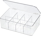 ZEXALOR Clear Tea Bag Organizer, Dresser Organizers Drawer Organzier Storage Container with Removable Dividers, Plastic Stora