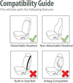 FH Group All Purpose Flat Cloth Car Seat Covers for Bucket Seats, 2 Piece Universal Fit, Washable Seat Covers for SUV, Sedan,