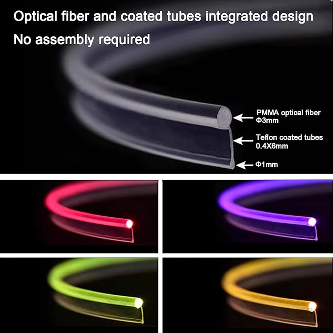 Car LED Lights Interior Light, 10 in 1 Car Ambient Lighting Kits with 315in Fiber Optic, APP Control, Car Accessories Multicolor RGB Neon Car LED Strip Lights with Music Sync Mode and DIY Mode