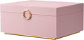 pickpiff 2 Layer Jewelry Box Organizer for Women, Jewelry Organizer with Handle & Removable Tray, Necklace Holder Ring Earrin