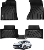 LASFIT Floor Mats for Porsche Macan 2014-2026 All Weather Floor Liner TPE Custom Fit Car Mats for Porsche Macan 1st & 2nd Row Rubber Mats, Black, Easy to Clean
