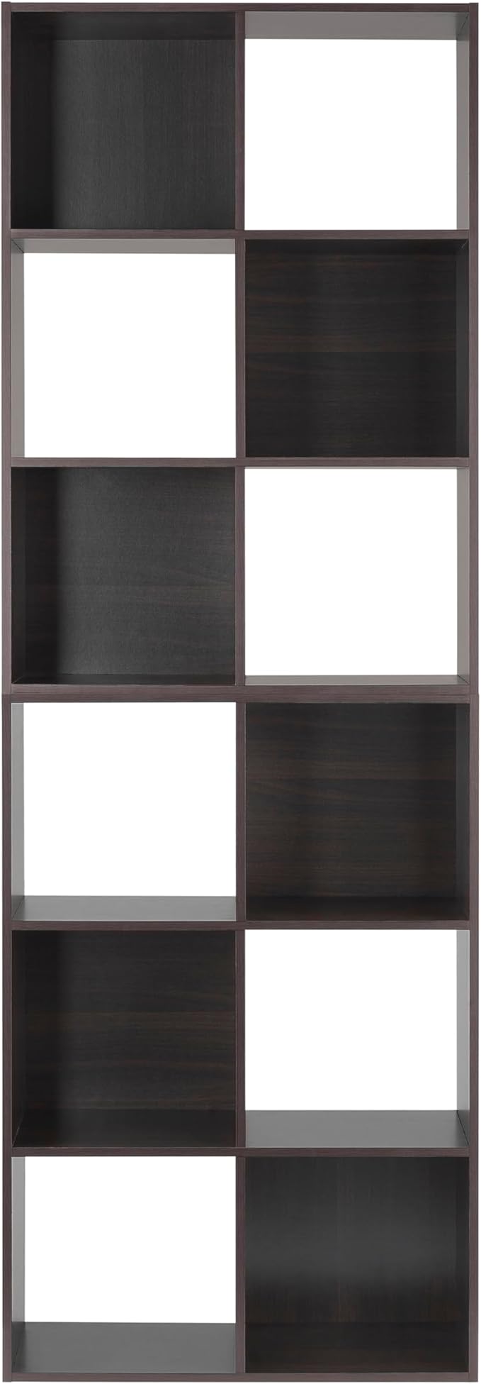 Whitmor 6 Cube Storage Organizer, 3 Tier Stackable Mdf Wood Bookcase, Open Storage Display Bookshelf, Storage Cabinet for Liv